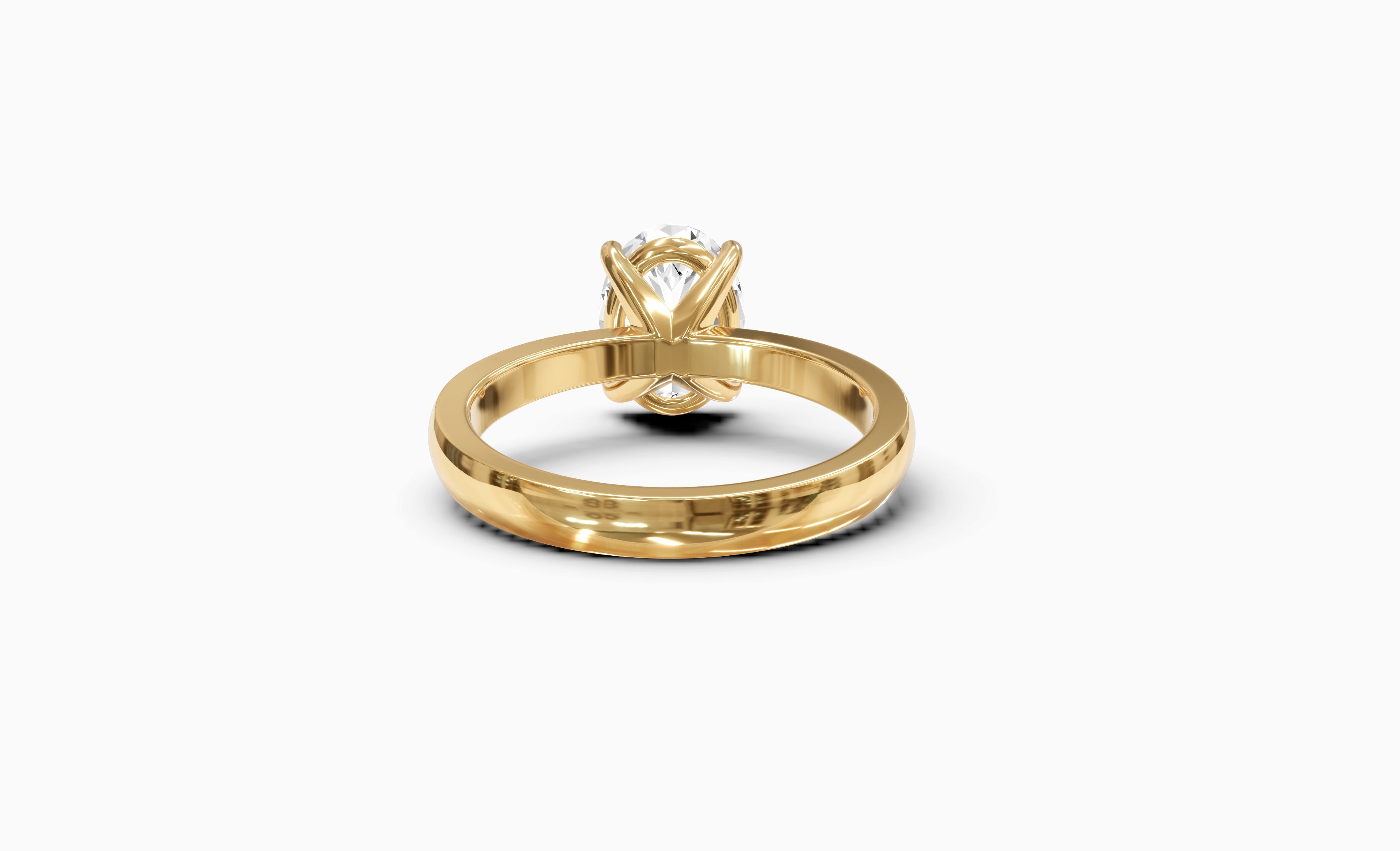 "The Hailey" Oval Solitaire Ring in Yellow Gold