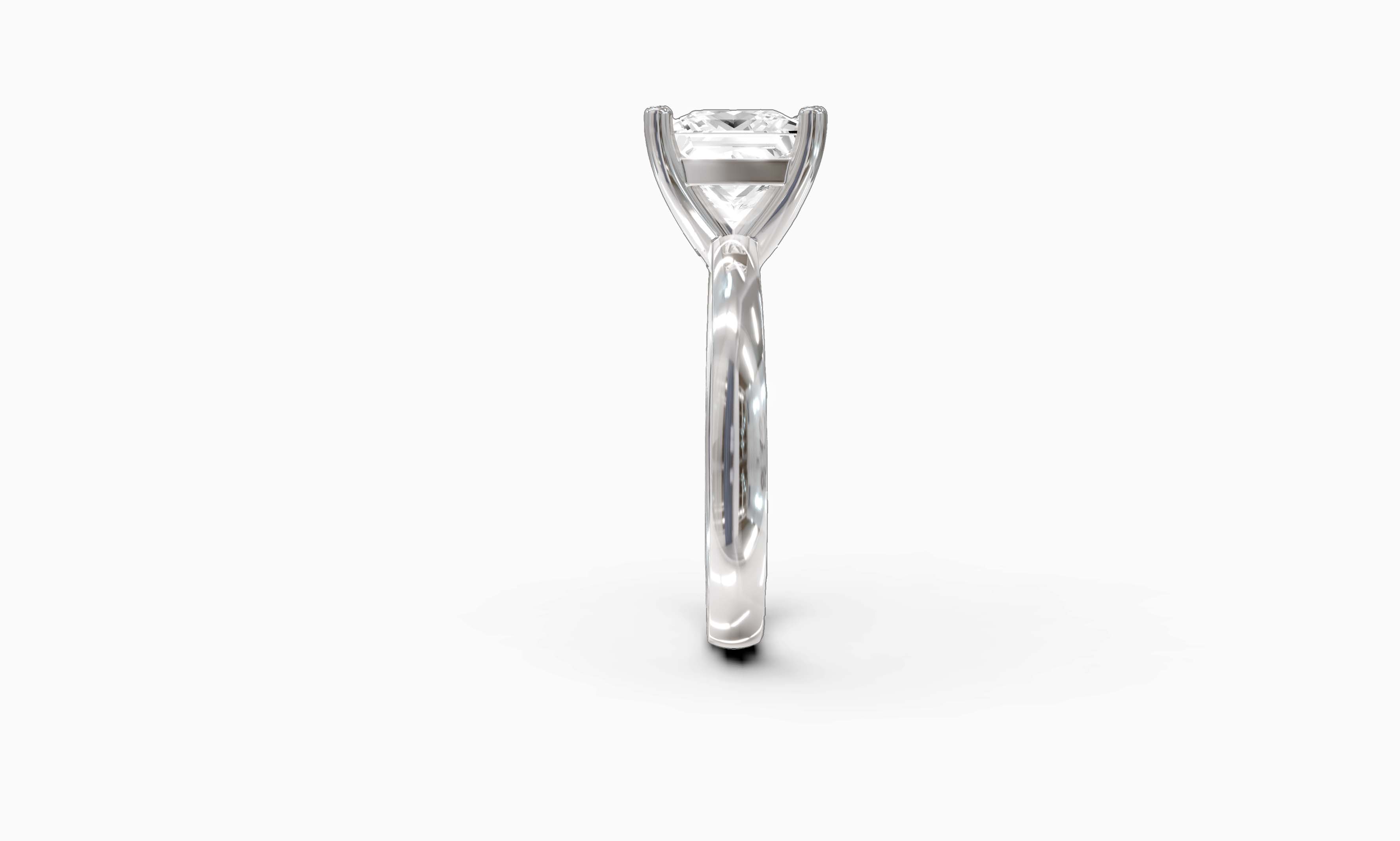 "Principessa" Princess Solitaire Ring in White Gold