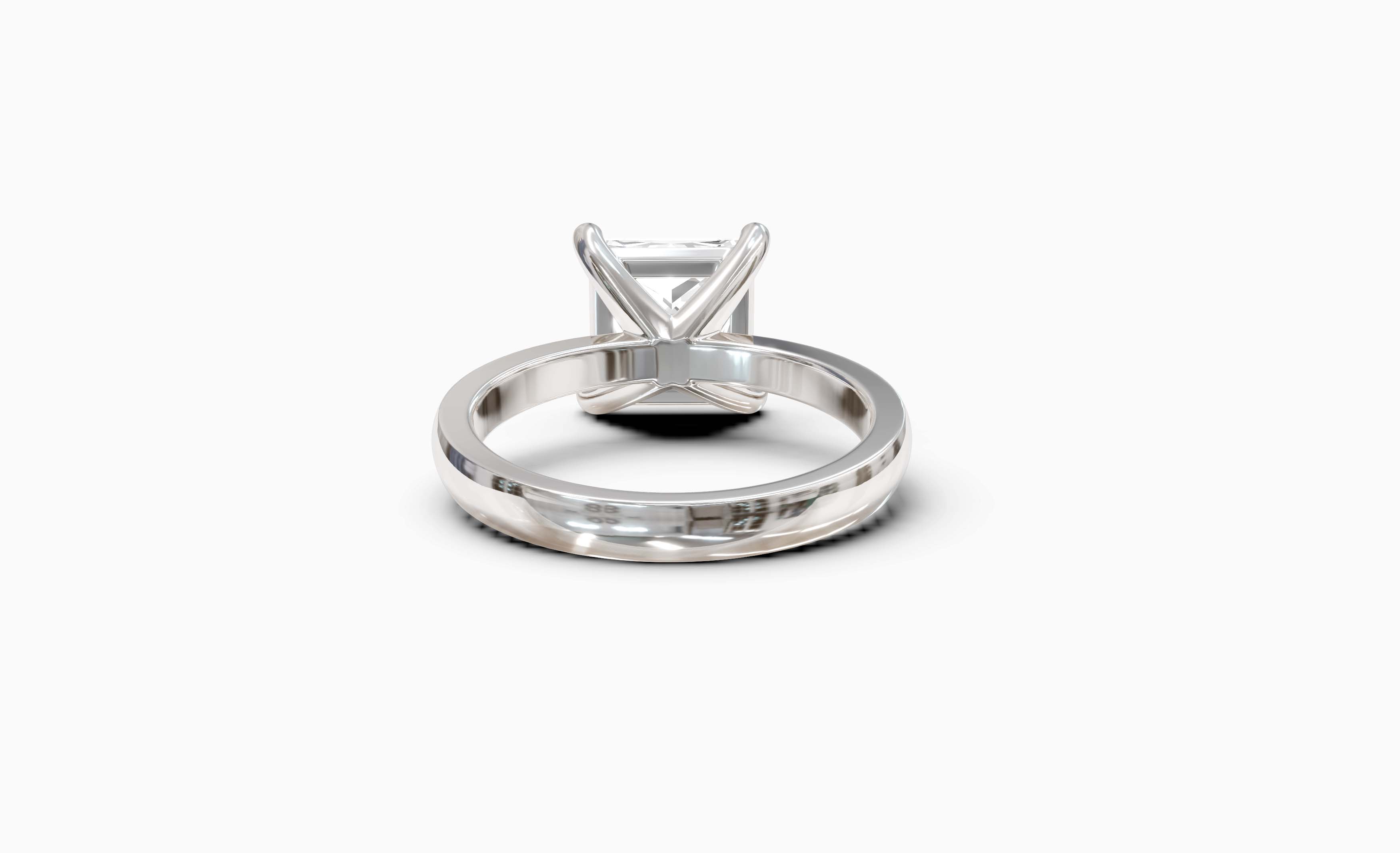 "Principessa" Princess Solitaire Ring in White Gold