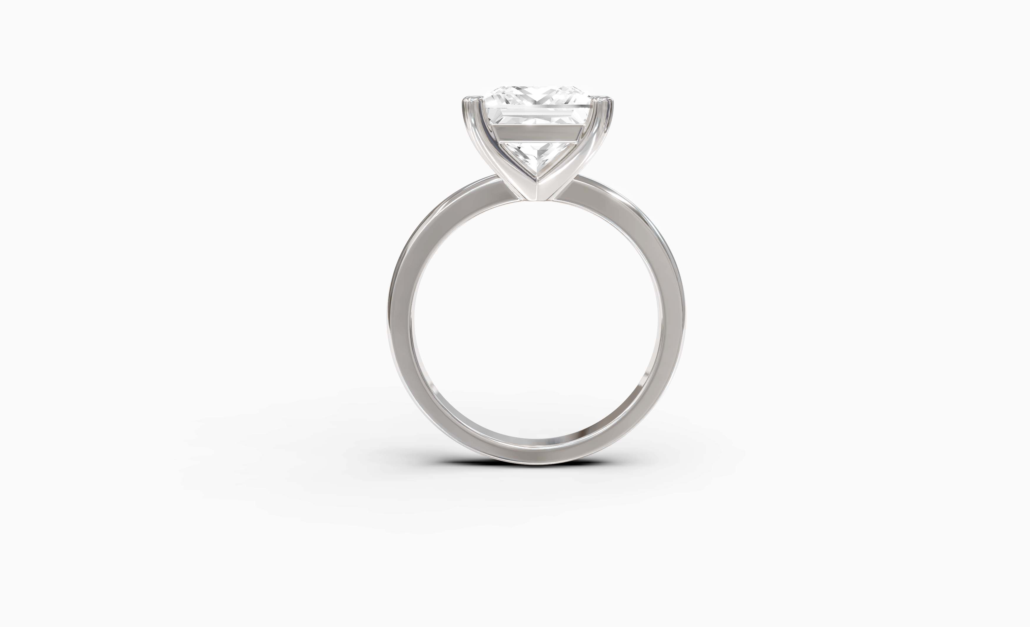 "Principessa" Princess Solitaire Ring in White Gold