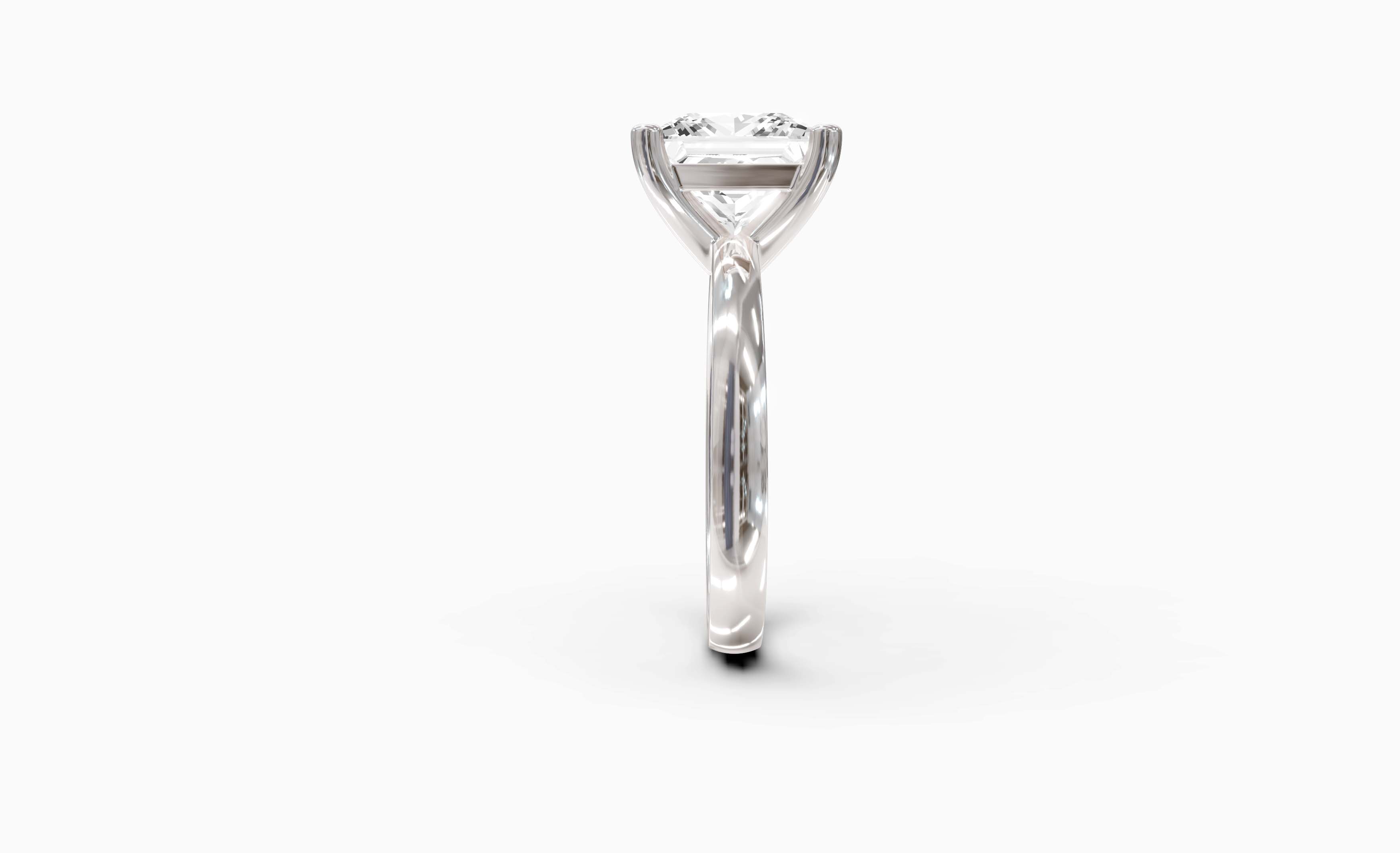 "Principessa" Princess Solitaire Ring in White Gold