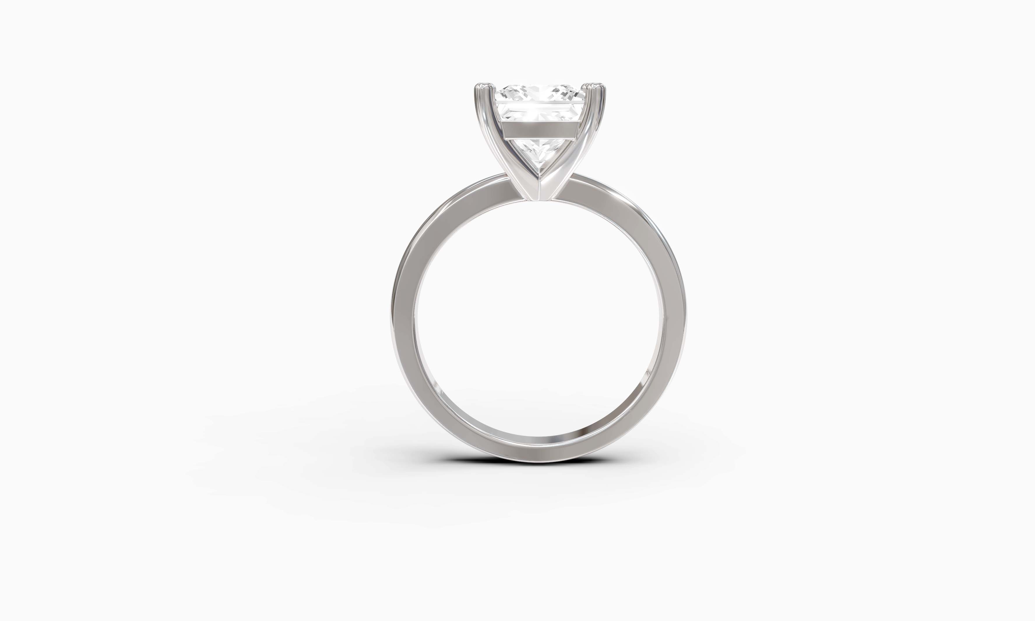 "Principessa" Princess Solitaire Ring in White Gold