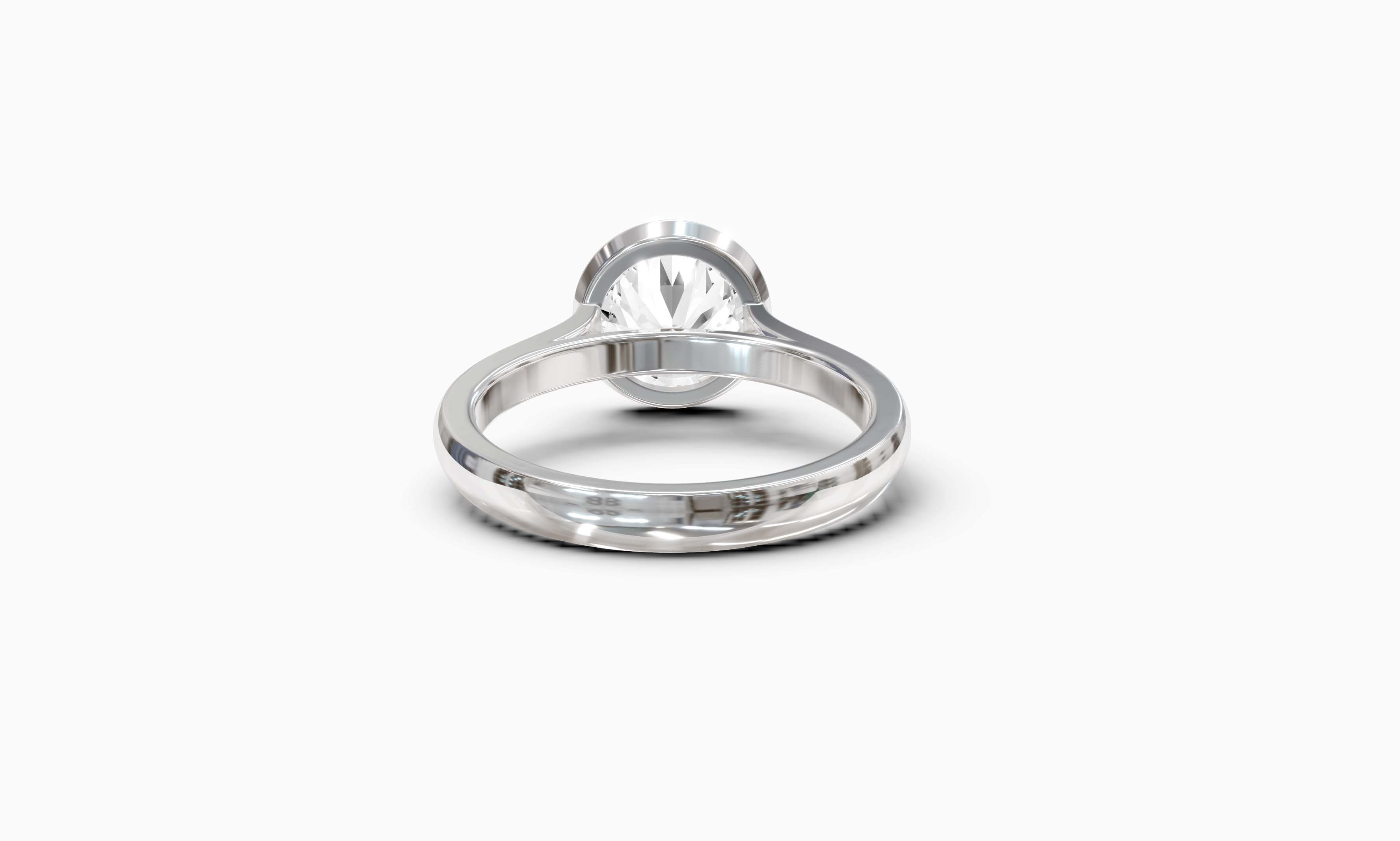 "Modern Perfection" Round Bezel Solitaire Ring in White Gold