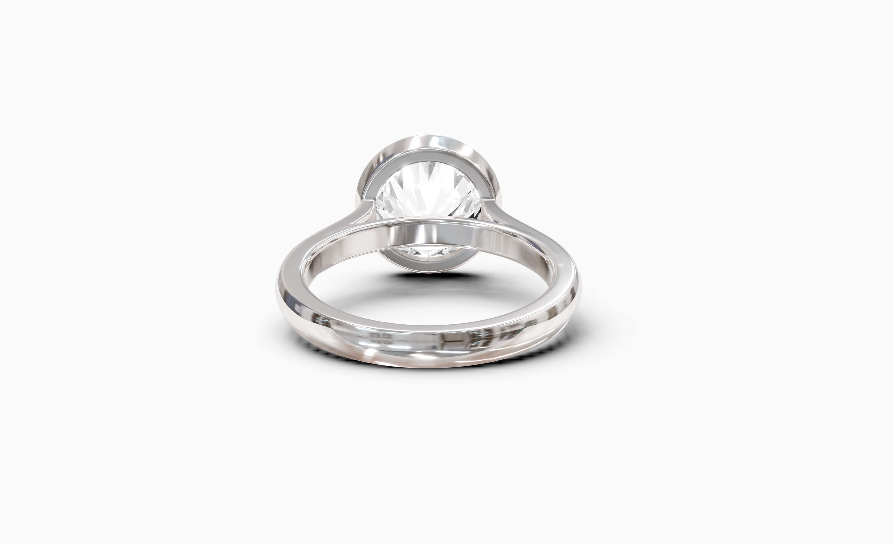 "Modern Perfection" Round Bezel Solitaire Ring in White Gold