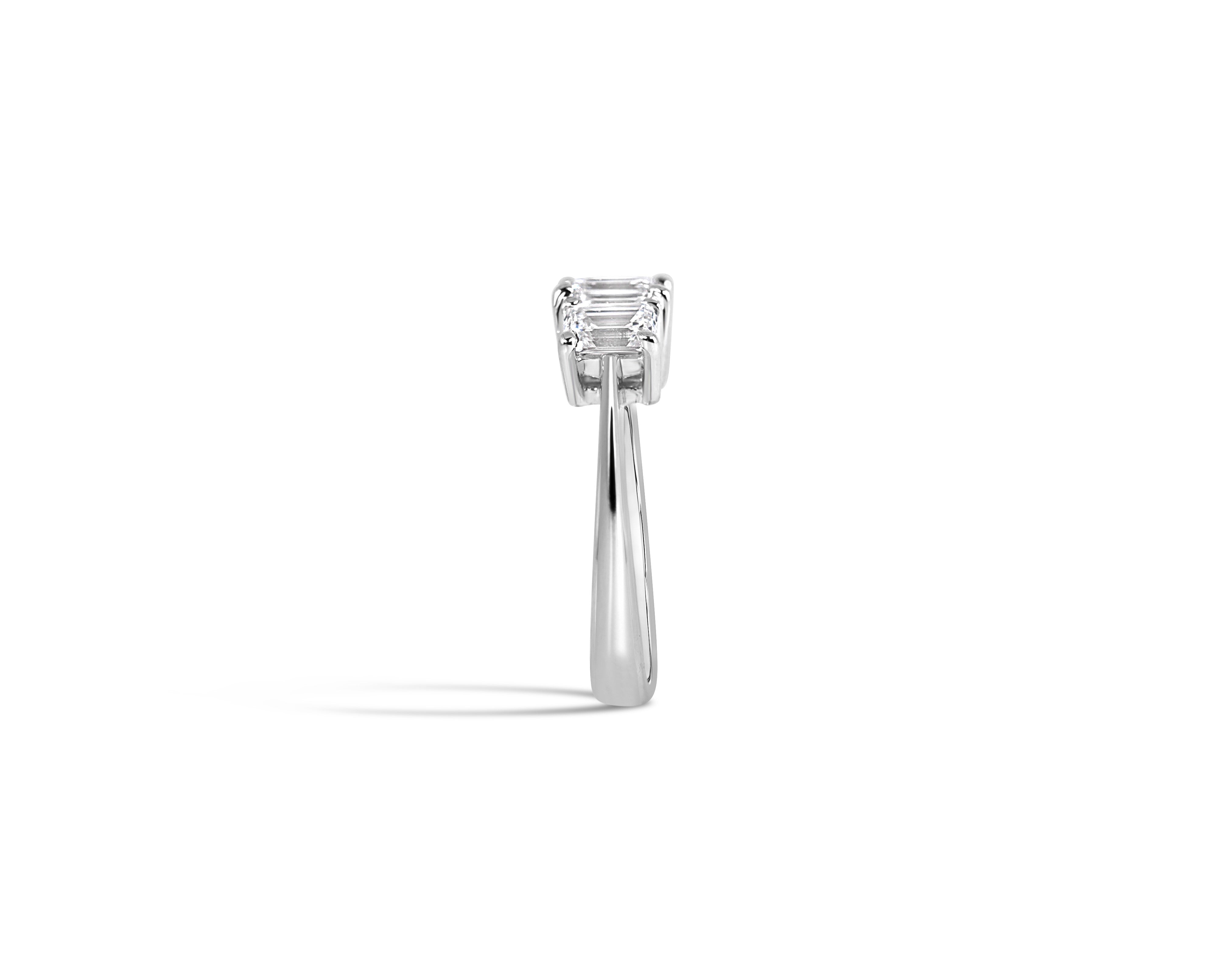 "It's Showtime, V2" Emerald Cut Three Stone Ring