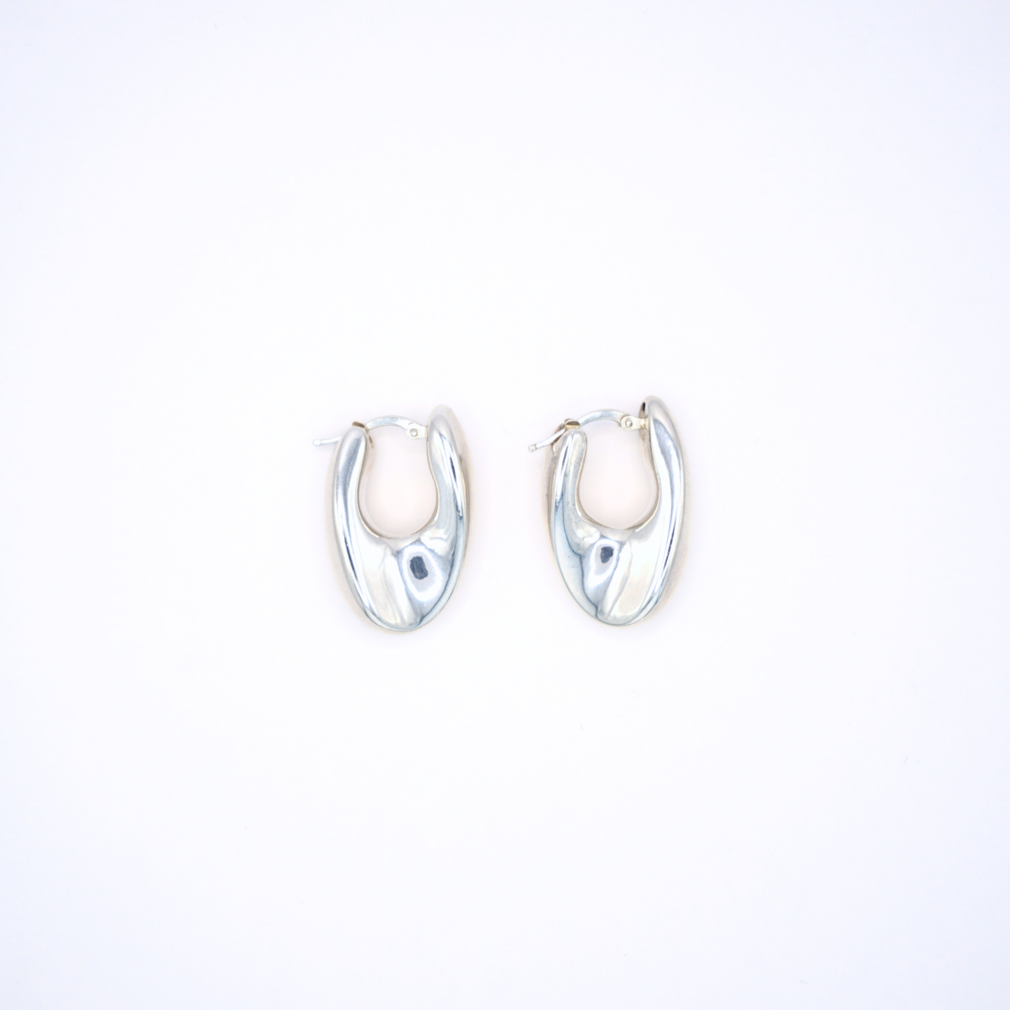 Twist Silver Hoops