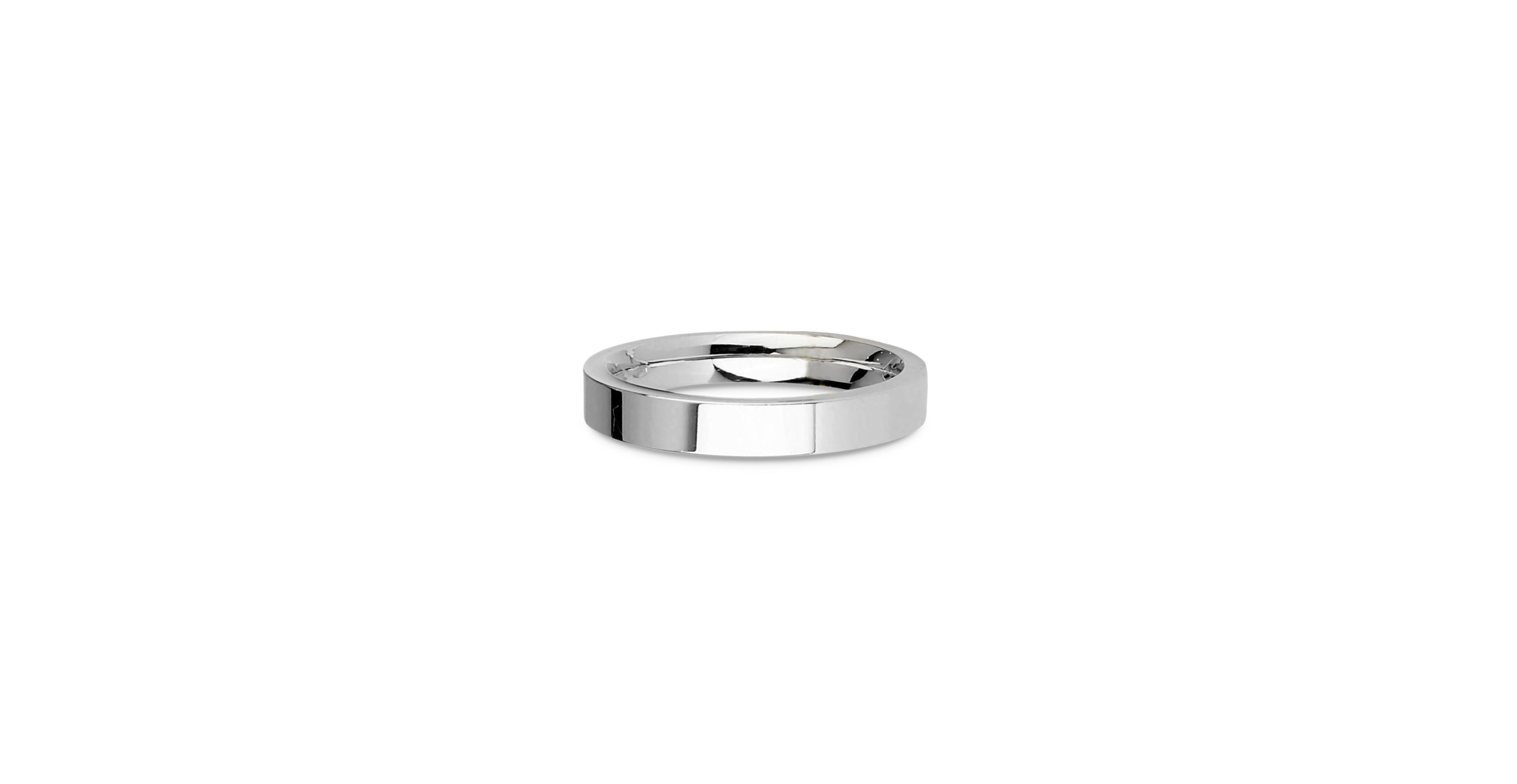 Plain Cigar Band in White Gold, 3.5 mm