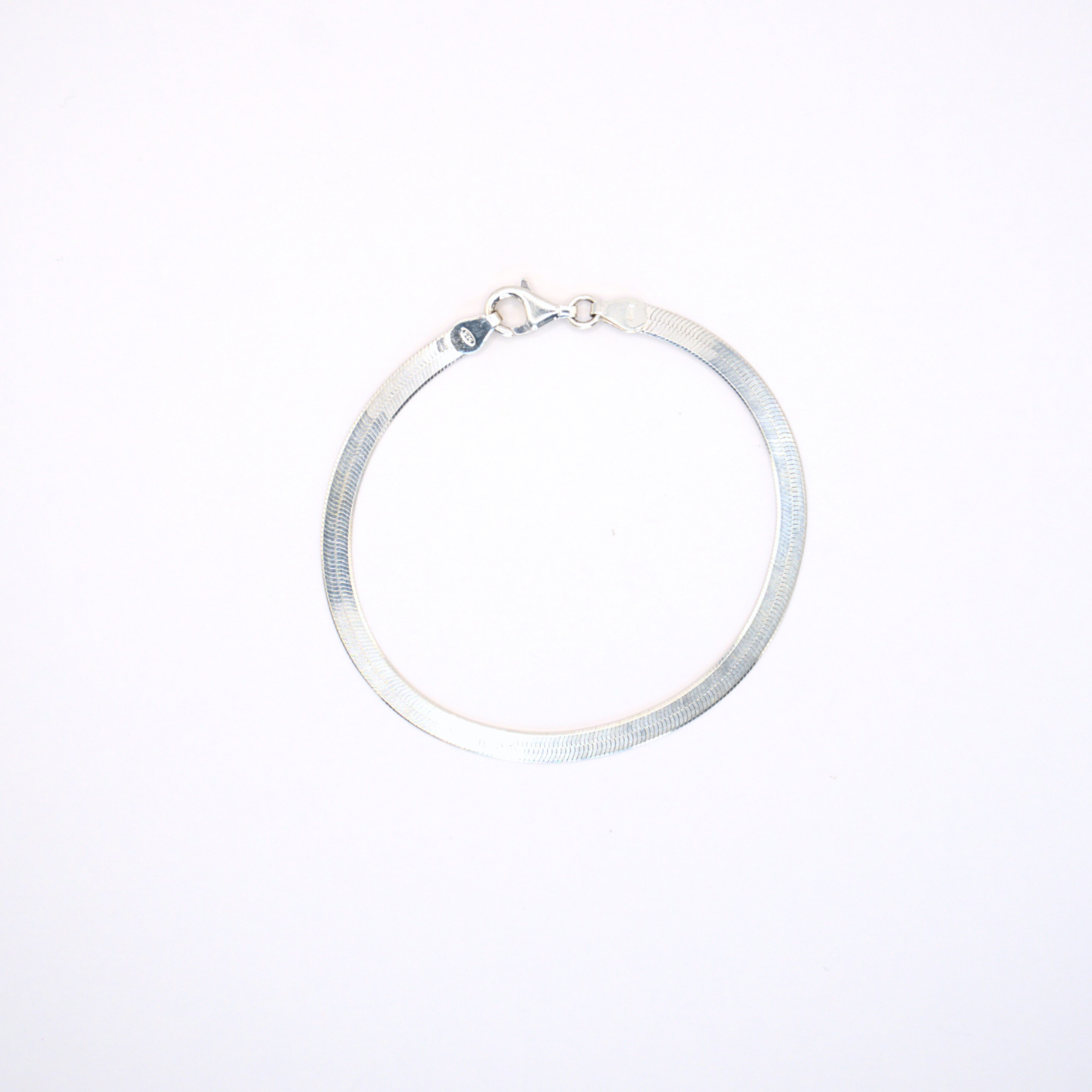 Flat Snake Silver Bracelet