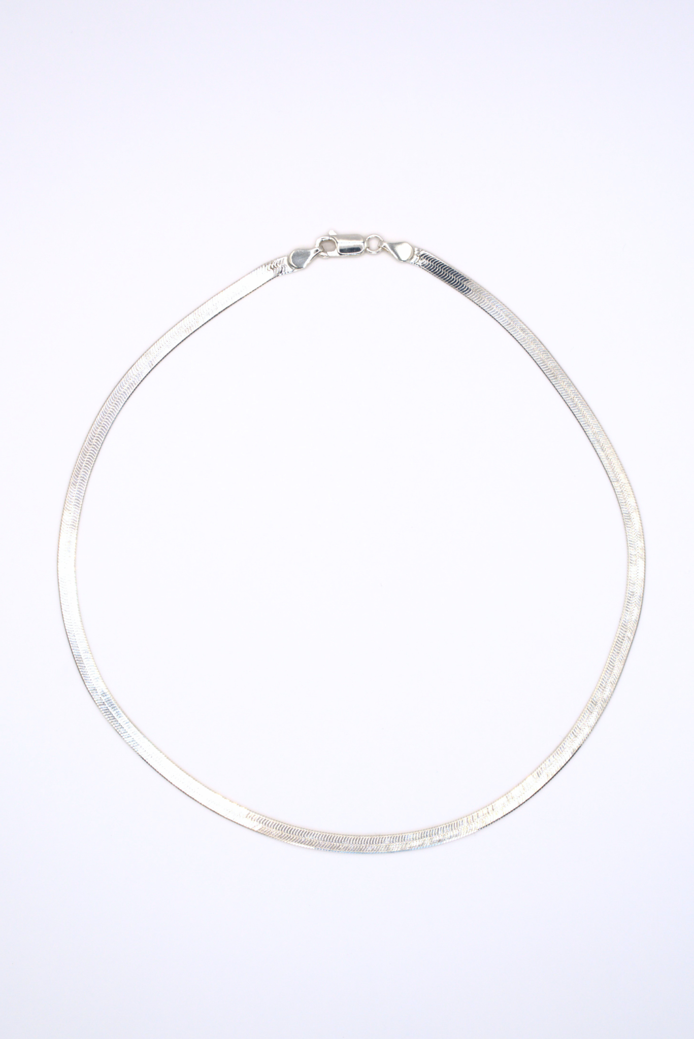 Flat Snake Silver Necklace