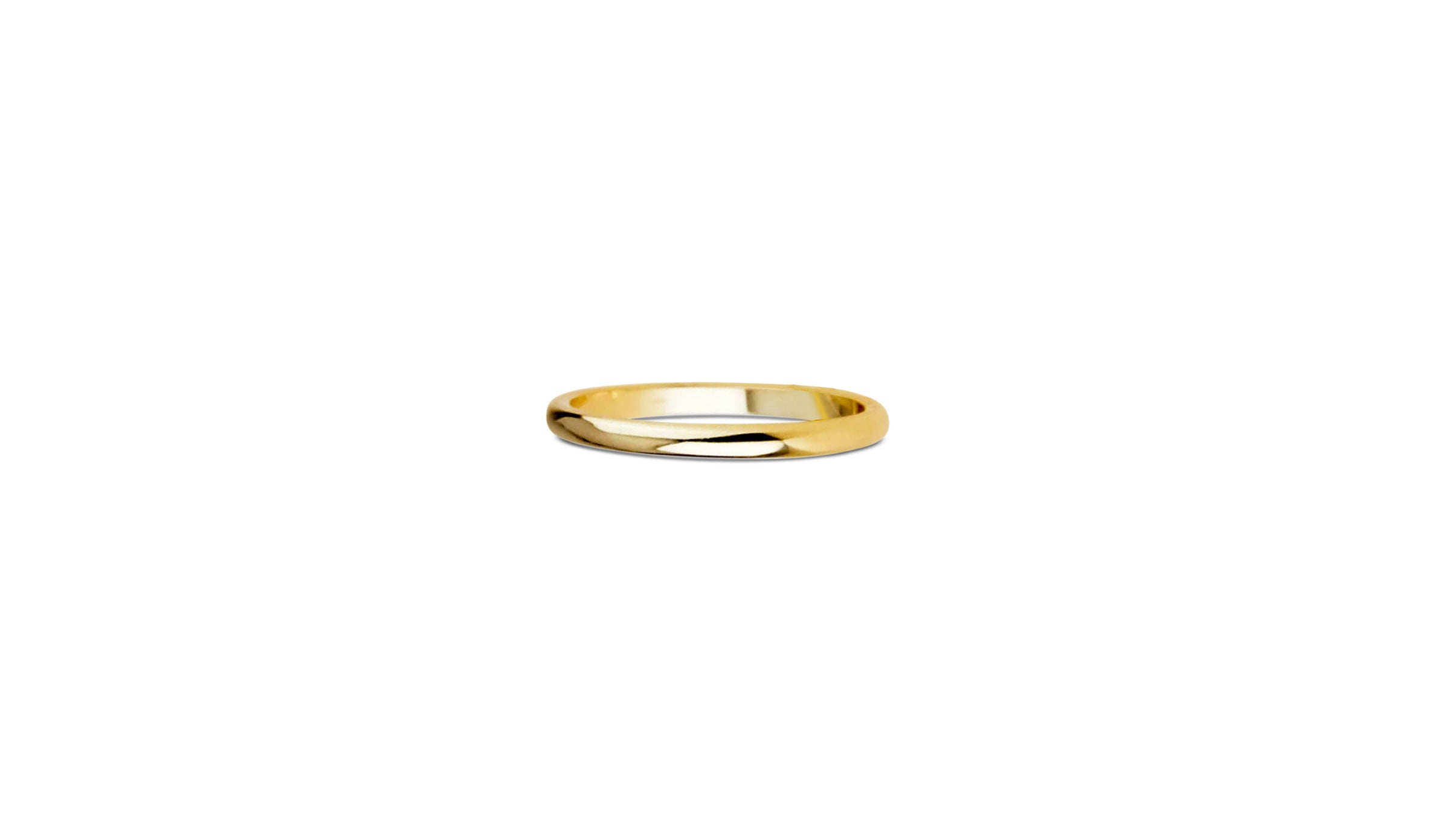 "Francesina" Thin Plain Classic Curved Wedding Band in Yellow Gold, 2.2 mm