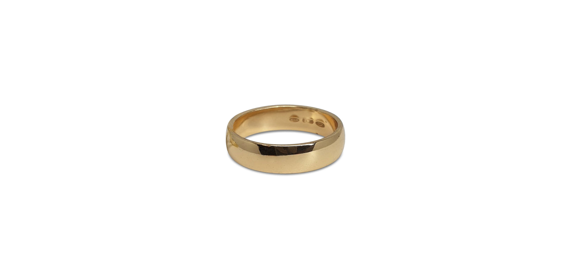 "Mantovana" Extra Wide Plain Curved Wedding Band in Yellow Gold, 5 mm