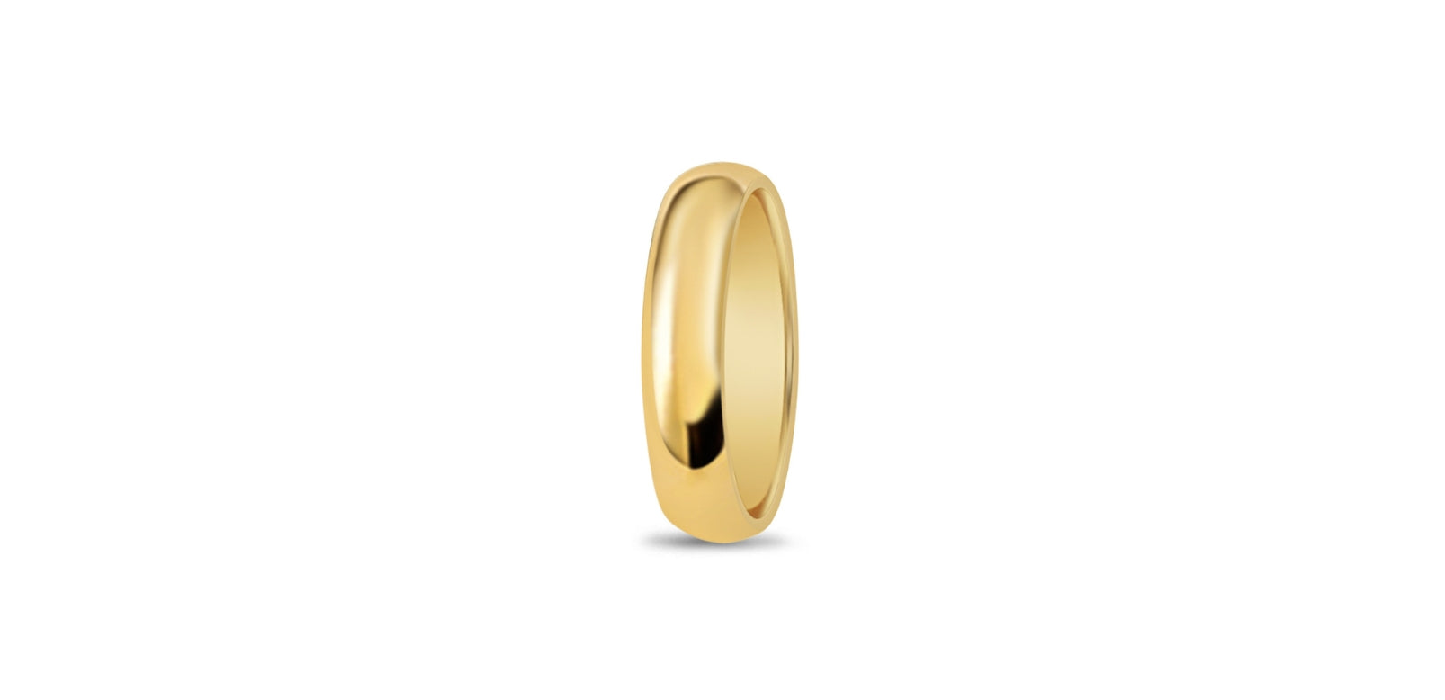 "Mantovana" Extra Wide Plain Curved Wedding Band in Yellow Gold, 5 mm