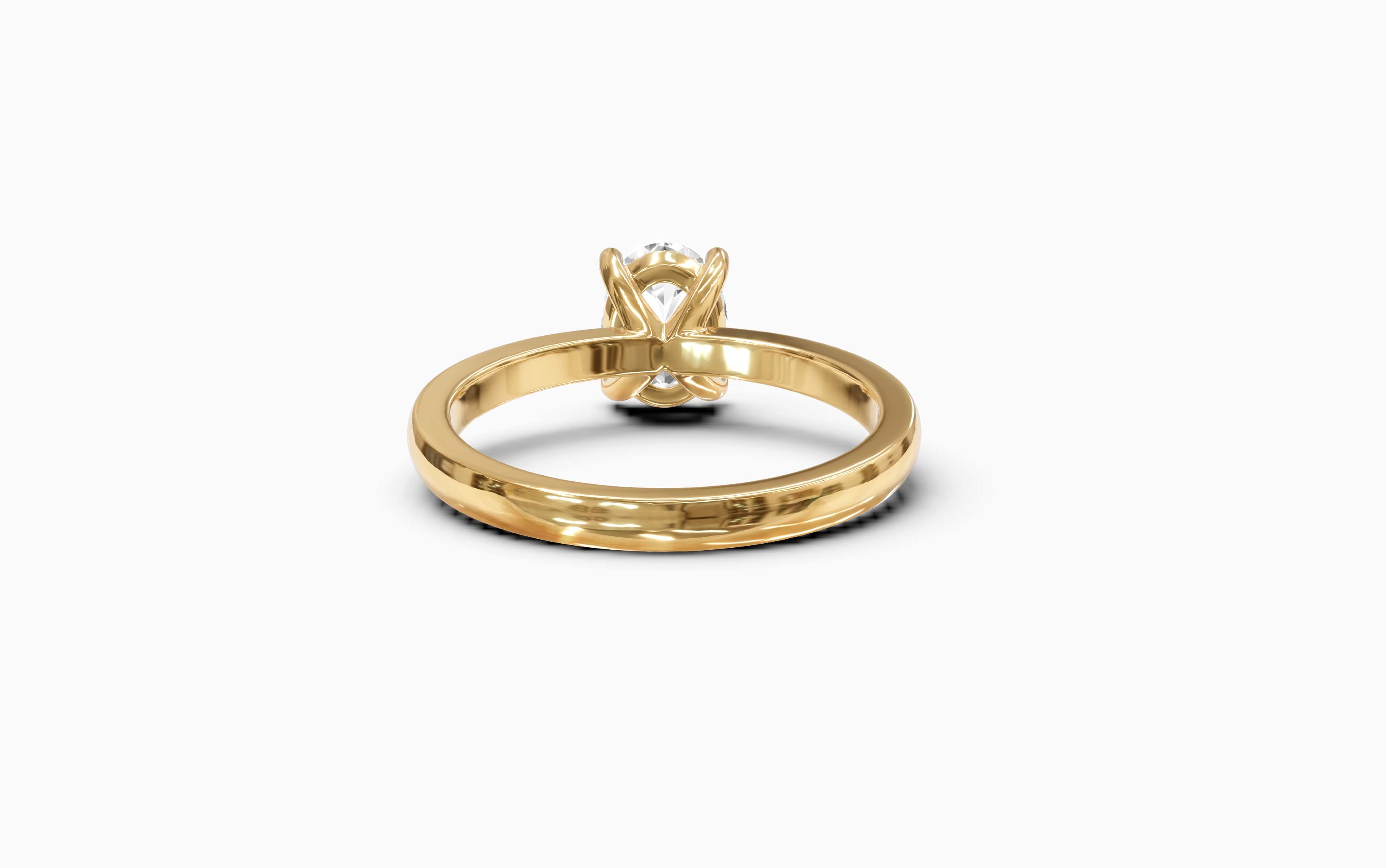 "The Hailey" Oval Solitaire Ring in Yellow Gold