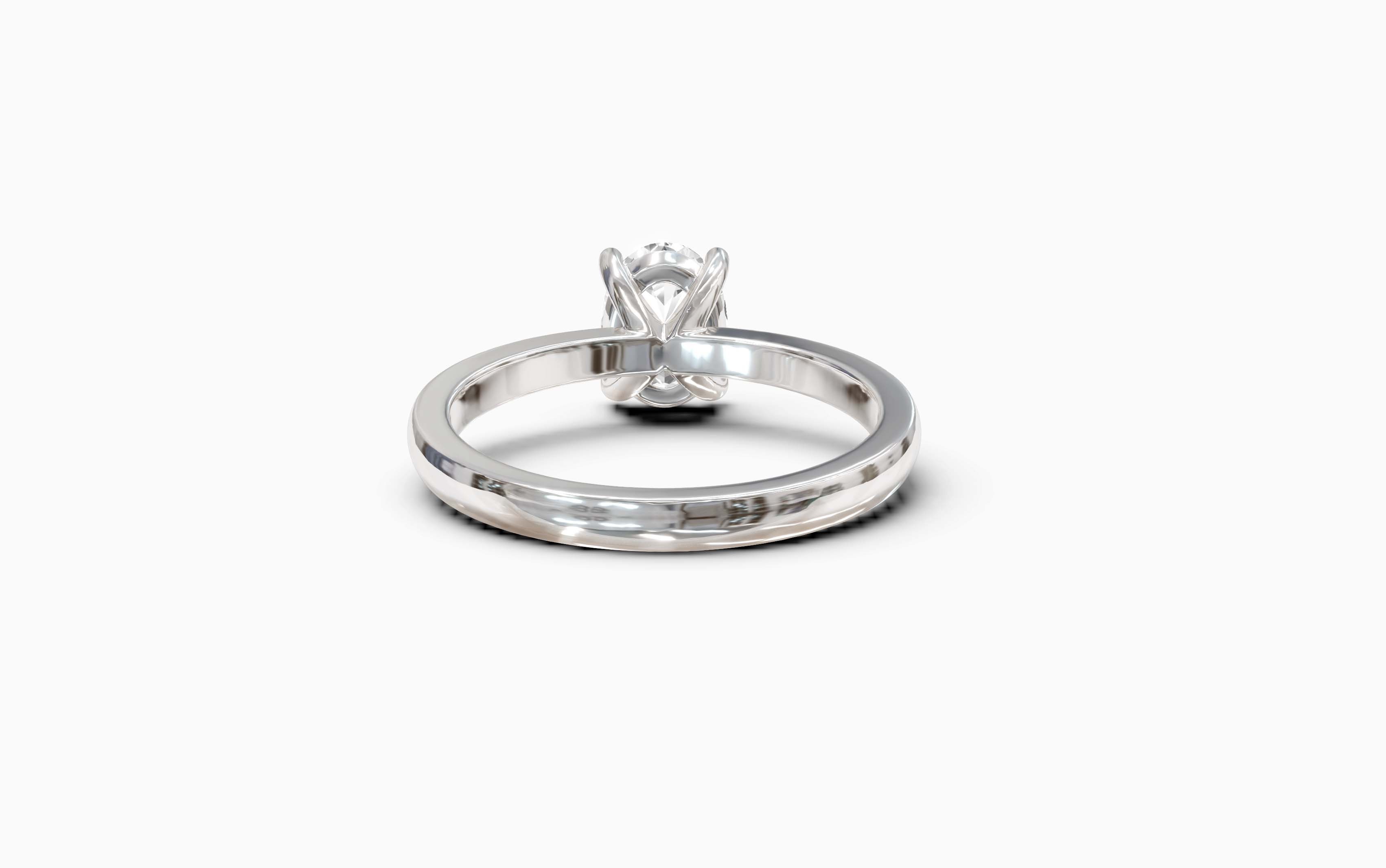 "The Hailey" Oval Solitaire Ring in White Gold