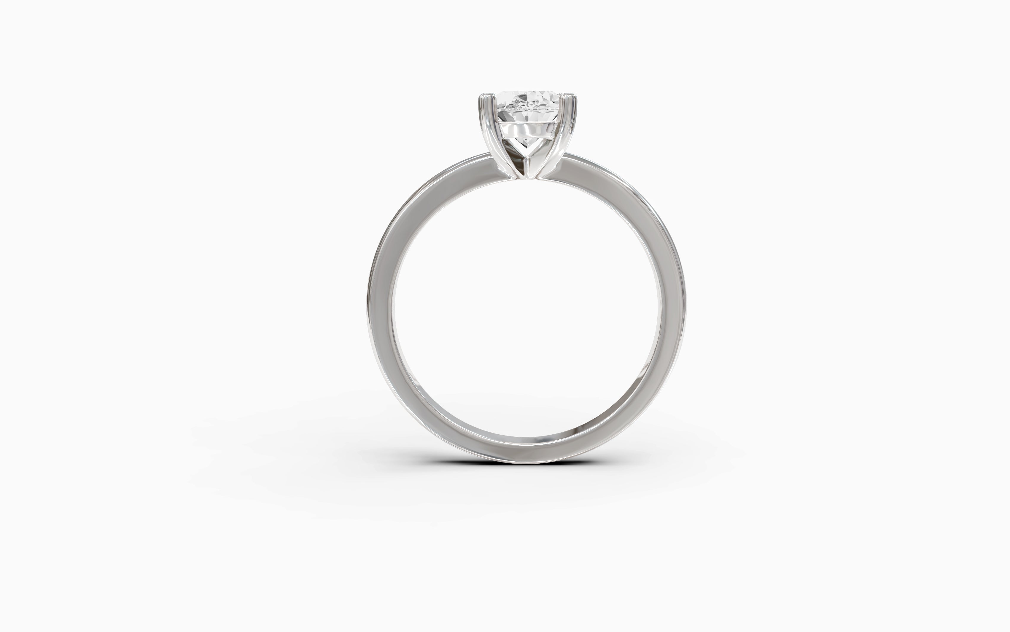 "The Hailey" Oval Solitaire Ring in White Gold