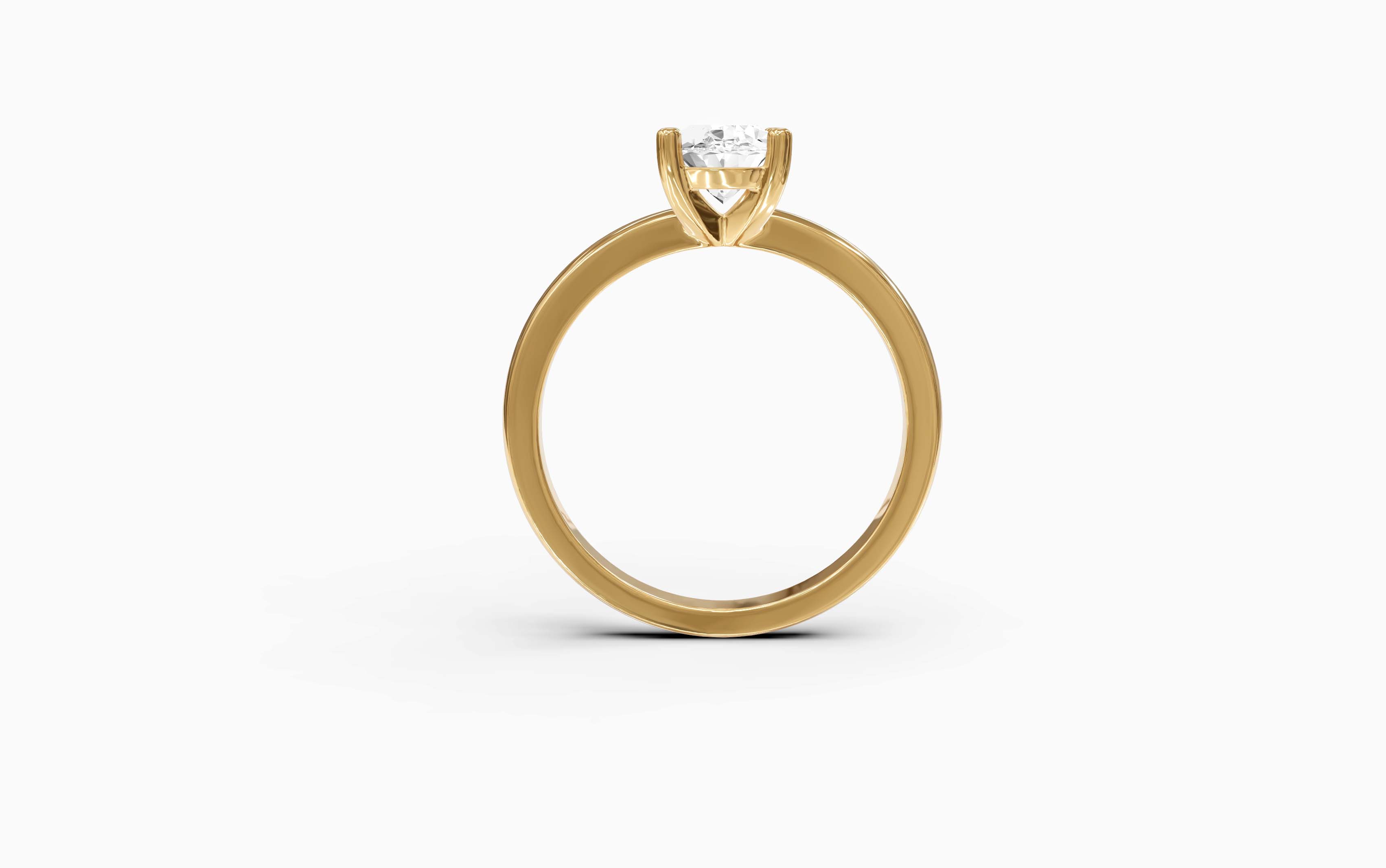 "The Hailey" Oval Solitaire Ring in Yellow Gold