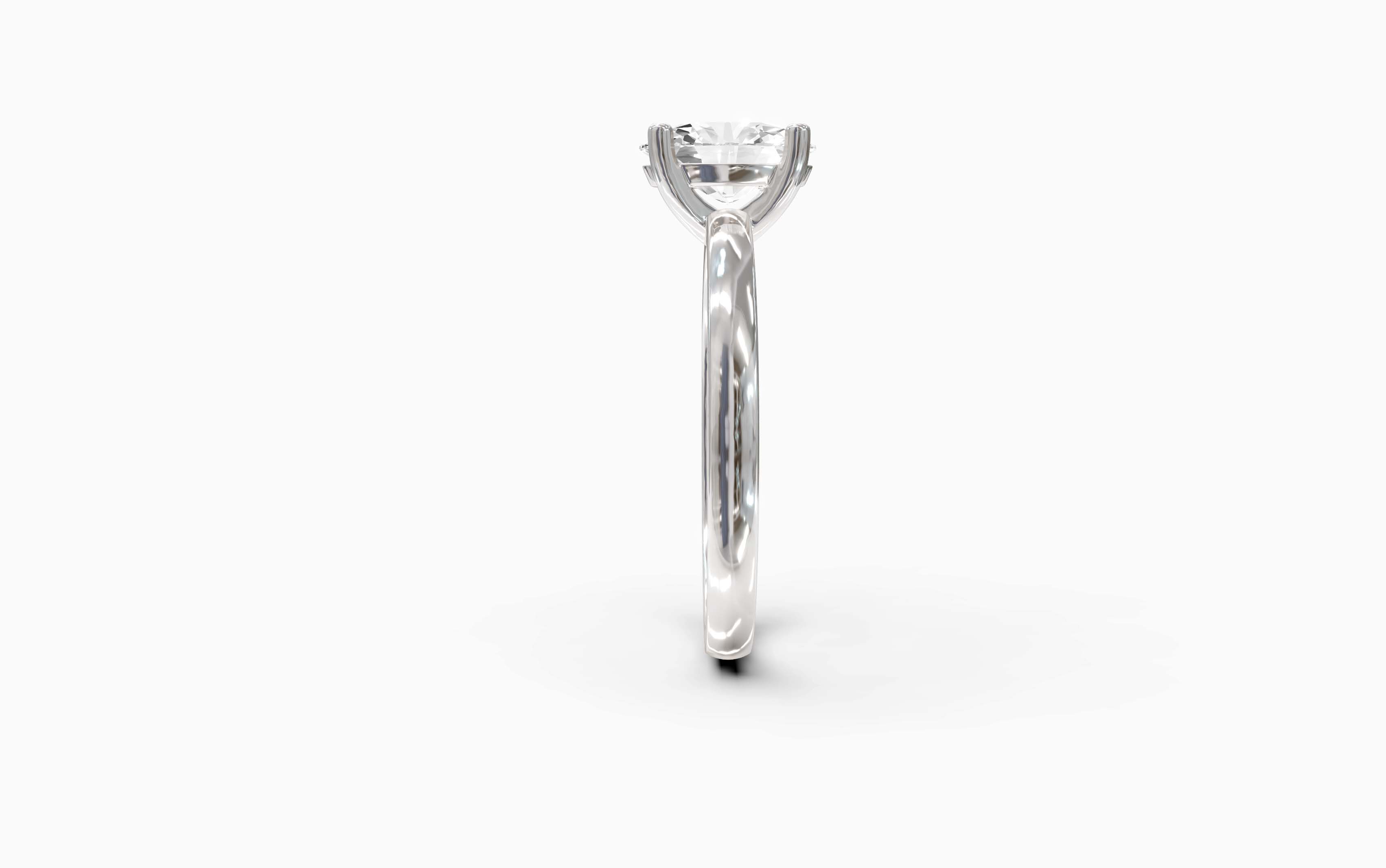 "The Hailey" Oval Solitaire Ring in White Gold