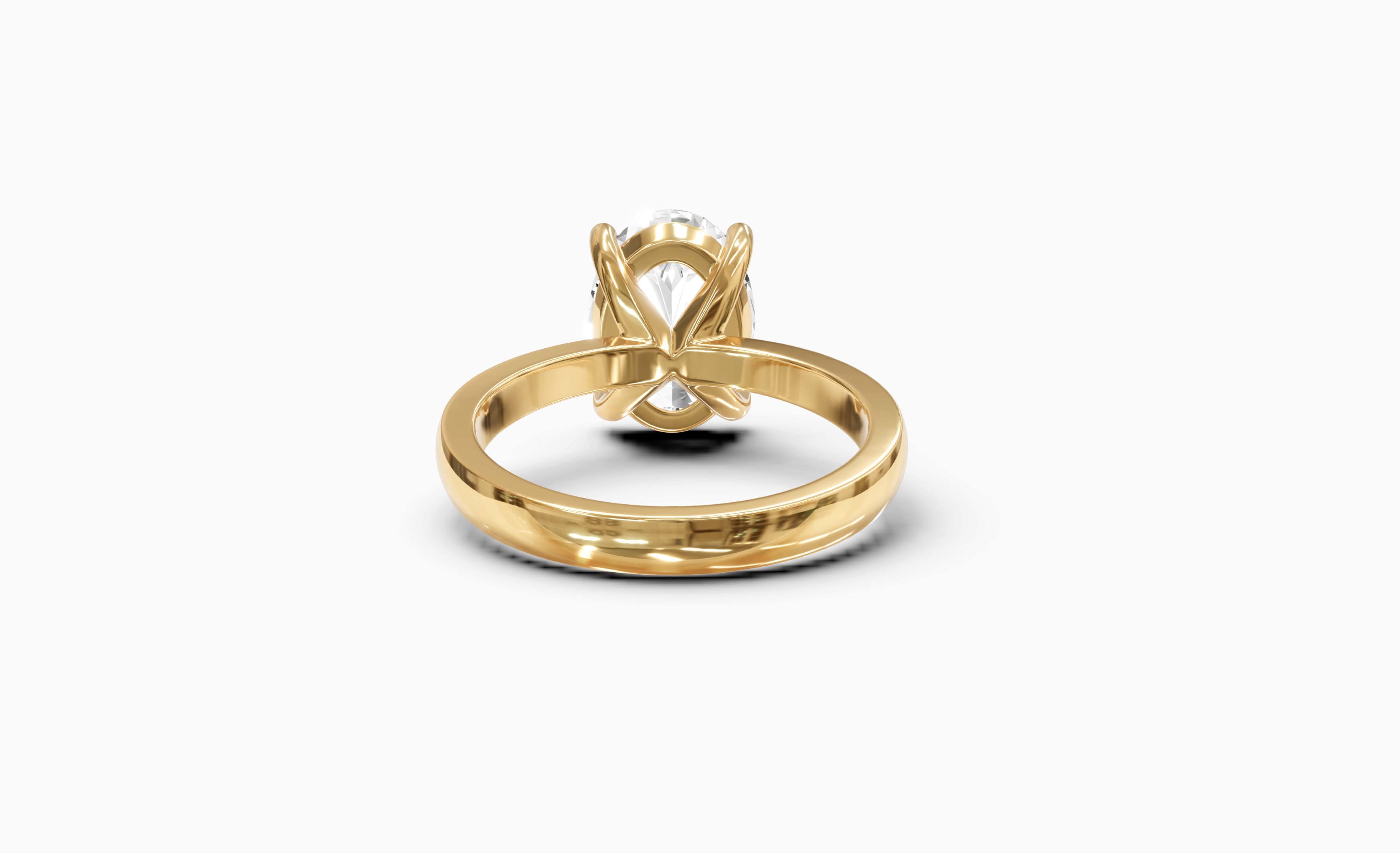 "The Hailey" Oval Solitaire Ring in Yellow Gold