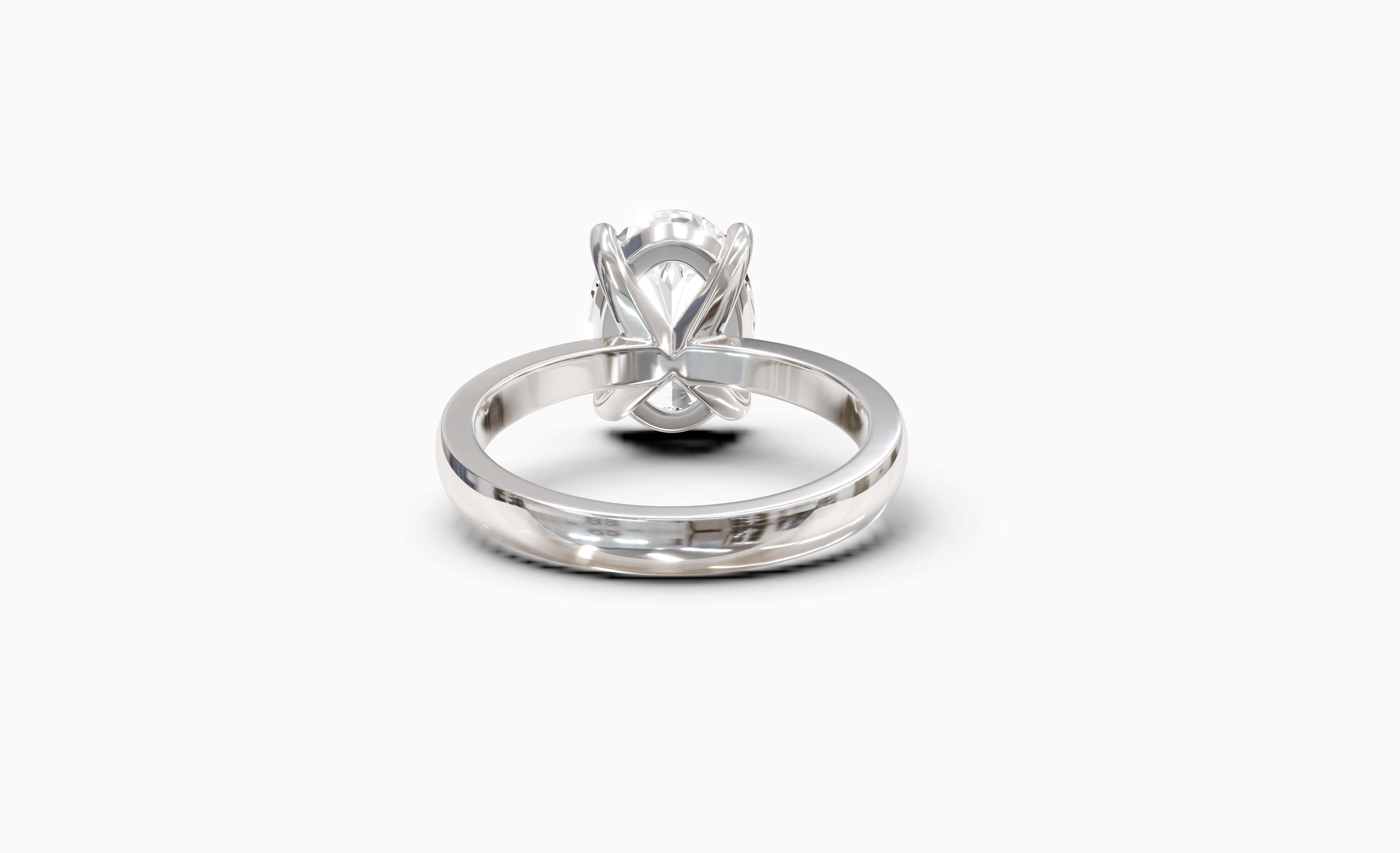 "The Hailey" Oval Solitaire Ring in White Gold